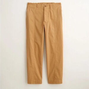 Alex Mill Officer High Rise Straight Leg Pant 2 Khaki Tan Cotton Twill Military